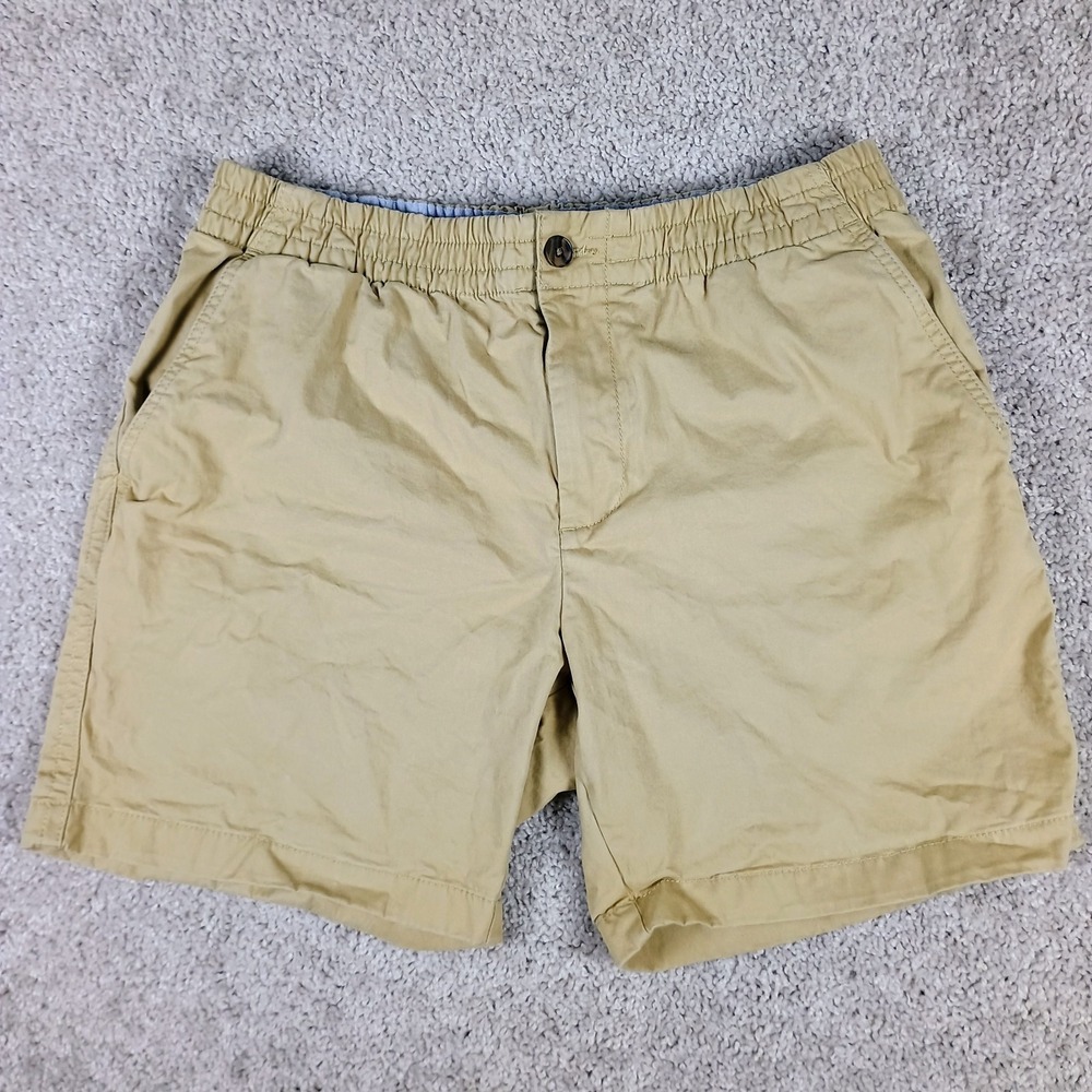 Tommy Hilfiger Mens Shorts Medium Khaki Elastic Waist Stretch Chino Casual